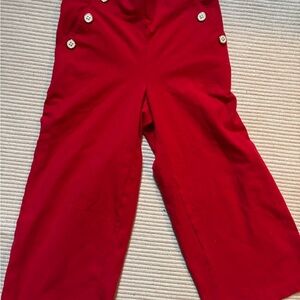 Janie and Jack Red Button-Detail Pants